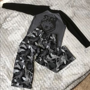 GUC! Boys pajama set fleece pants long with wolf